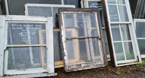 Recycled timber doors and windows at Moss Vale Recycled Timber
