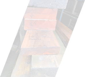 Recycled hardwood beams stacked at Moss Vale timber yard